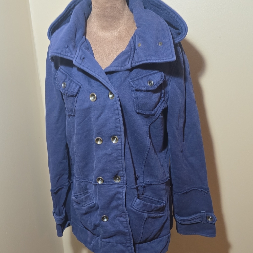 Hurley Navy Utility Jacket With Button Accents - image 1